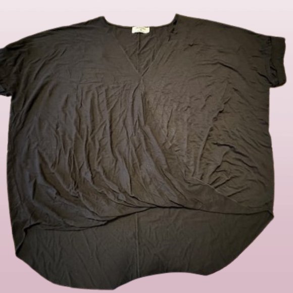 Black Rayon Span Crepe Layered Look Top - Picture 8 of 14